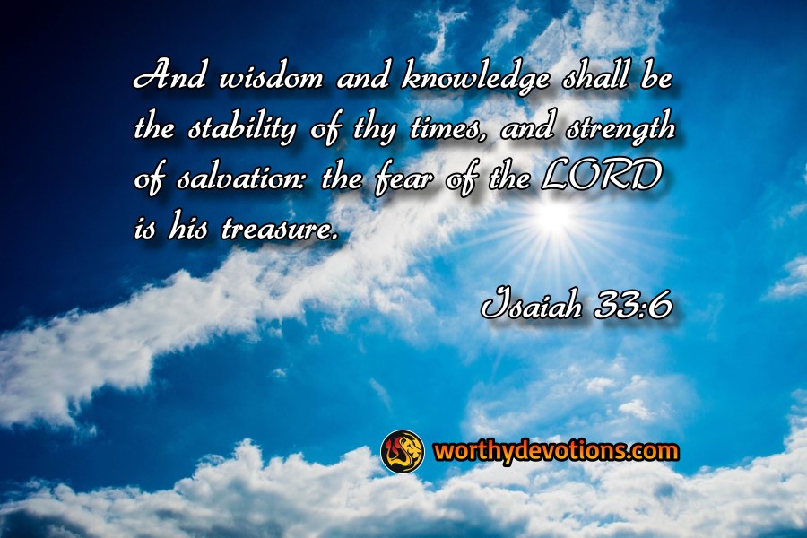 the fear of the lord is his treasure
